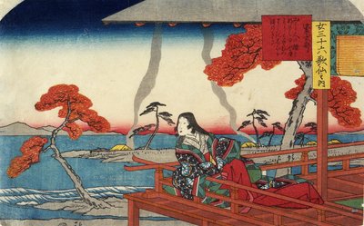 Murasaki Shikibu, 1843-1847 door Utagawa Hiroshige