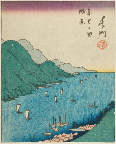 Nagato, sectie van blad nr. 15 uit de serie "Uitgeknipte afbeeldingen van de provincies (Kunizukushi harimaze zue)" door Utagawa Hiroshige