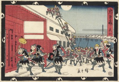 Nachtelijke Aanval door Utagawa Hiroshige