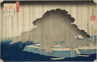 Nachtregen in Karasaki, uit de serie 