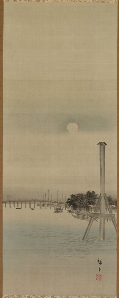 Nachtbeeld aan de Sumida-rivier door Utagawa Hiroshige