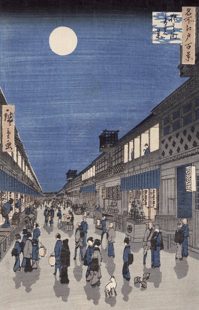 Nachtelijk uitzicht op Saruwaka Street, uit 