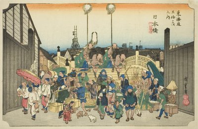 Nihonbashi: Vertrekkende processie, uit de serie 
