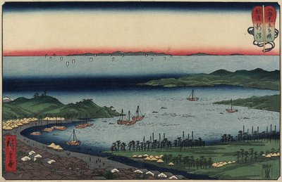 Niigata in de provincie Echigo, augustus 1858 door Utagawa Hiroshige