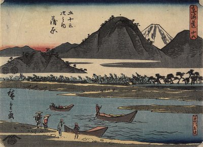 Nr.16 Kanbara, 1847-1852 door Utagawa Hiroshige