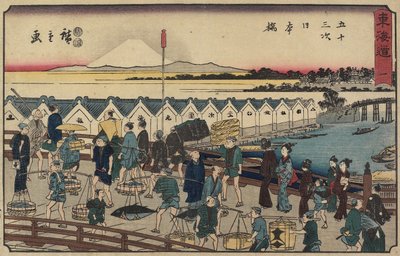 Nihonbashi-brug, 1847-1852 door Utagawa Hiroshige