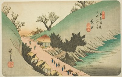 Nr. 16: Annaka, uit de serie "Negenenzestig Stations van de Kisokaido" door Utagawa Hiroshige