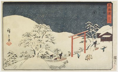 Nr. 48: Seki, 1847-1852 door Utagawa Hiroshige