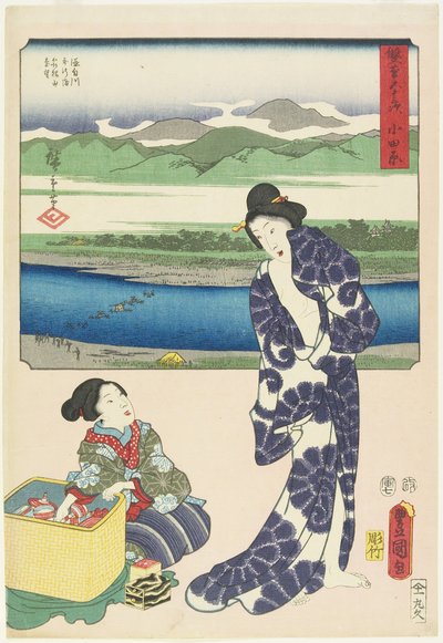 Odawara, juli 1854 door Utagawa Hiroshige