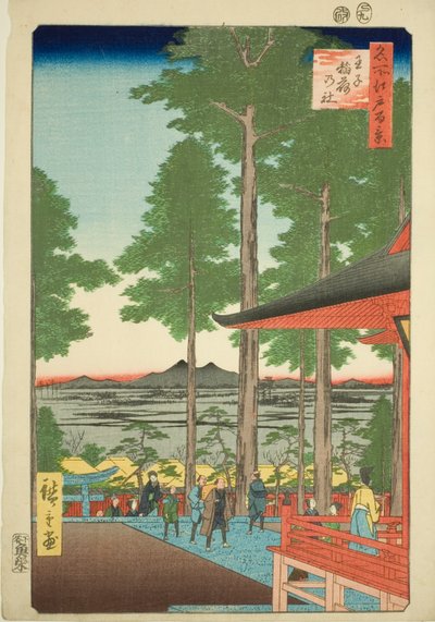 Oji Inari-schrijn, uit de serie "Honderd Beroemde Zichten van Edo" door Utagawa Hiroshige
