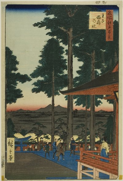 Oji Inari Shrine (Oji Inari no yashiro), uit de serie "One Hundred Famous Views of Edo (Meisho Edo hyakkei)". door Utagawa Hiroshige