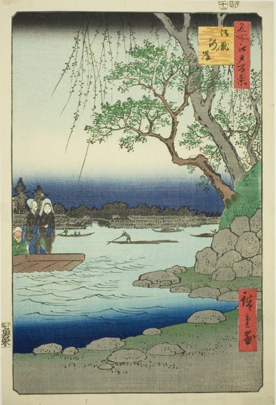 Oumayagashi, uit de serie Honderd Beroemde Zichten van Edo (Meisho Edo hyakkei) door Utagawa Hiroshige