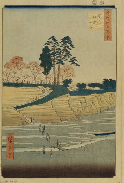Paleisheuvel in Shinagawa Honderd Beroemde Zichten van Edo door Utagawa Hiroshige
