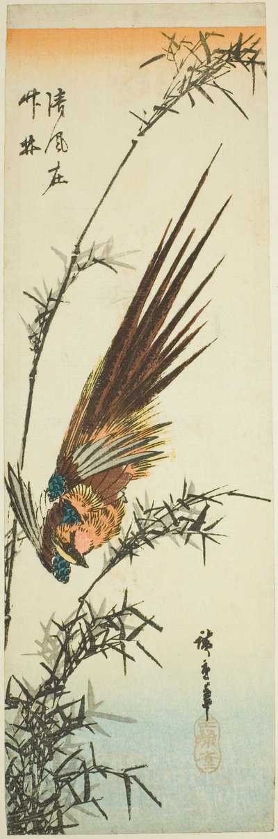 Fazant en bamboe door Utagawa Hiroshige