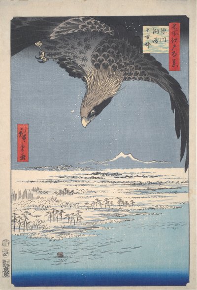 Vlakte bij Susaki, Fukagawa, uit de serie Honderd Zichten op Edo door Utagawa Hiroshige