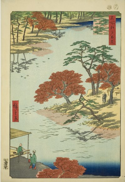 Omgeving van het Akiba-heiligdom, Ukeji, uit de serie "Honderd beroemde uitzichten van Edo" door Utagawa Hiroshige