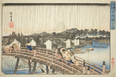 Regen bij Nihonbashi-brug, uit de serie 