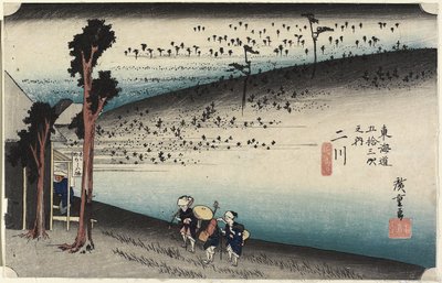 Sarugababa Plateau, Futakawa, ca. 1833 door Utagawa Hiroshige