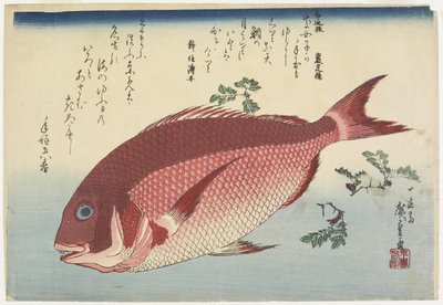 Zeebrasem en Sansho-twijgen, c. 1832 door Utagawa Hiroshige