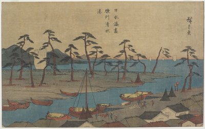 Shimizu Haven in de provincie Suruga, c. 1840-1843 door Utagawa Hiroshige
