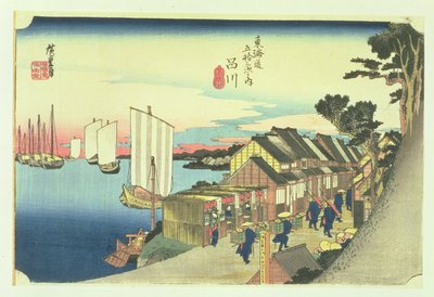 Shinagawa: vertrek van een Daimyo, later edities genaamd Zonsopgang, nr. 2 uit de serie 