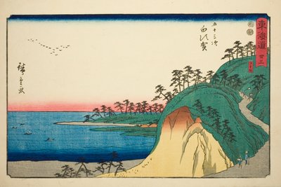 Shirasuka: Shiomi Slope, nr. 33 uit de serie Drieënvijftig Stations van de Tokaido (Tōkaidō gojūsan tsugi) door Utagawa Hiroshige