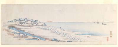 Sneeuwdageraad bij Susaki, uit de Briefvel-set, ca. 1839-40 door Utagawa Hiroshige