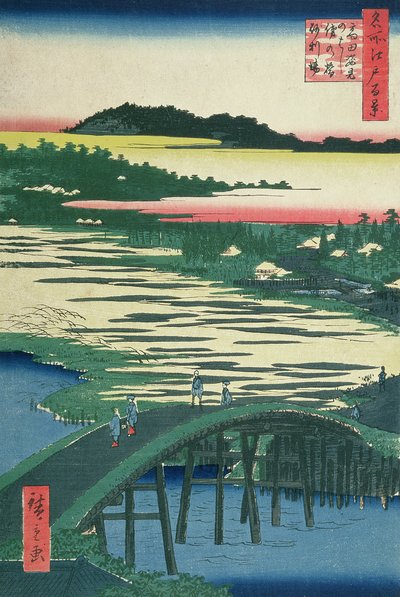 Sugatami-brug, Omokage-brug en Jariba bij Takata, uit de serie 