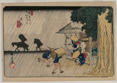 Suhara, uit de serie Negenenzestig Stations van de Kisokaido door Utagawa Hiroshige