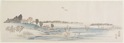 Zonsondergangheuvel, 1837-1844 door Utagawa Hiroshige