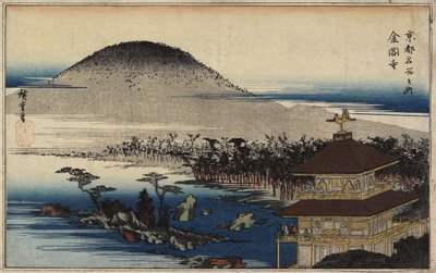 Tempel van het Gouden Paviljoen, ca. 1843 door Utagawa Hiroshige