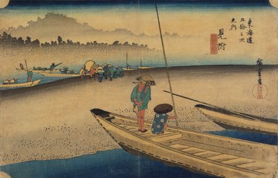 Tenryu Rivierzicht, Mitsuke, c. 1833 door Utagawa Hiroshige