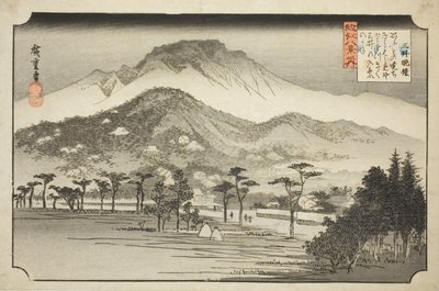 De Avondklok bij Miidera (Mii no bansho), uit de serie "Acht Zichten in de Omi Provincie (Omi hakkei no uchi)" door Utagawa Hiroshige