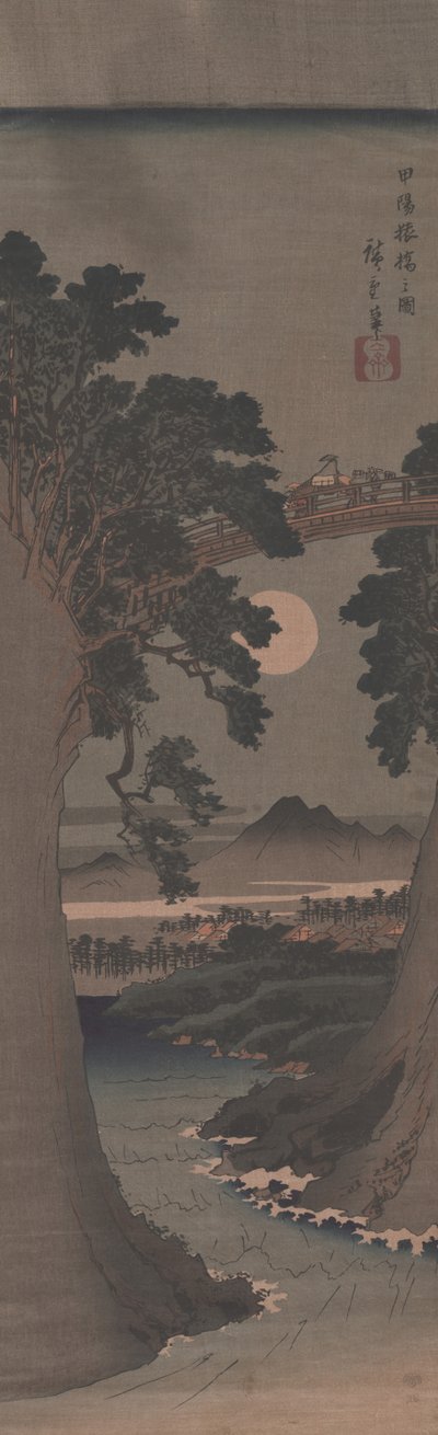 De Apenbrug in de Provincie Kai door Utagawa Hiroshige
