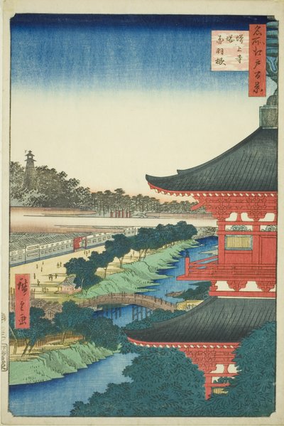 De Pagode bij Zojo Tempel en Akabane, uit de serie 