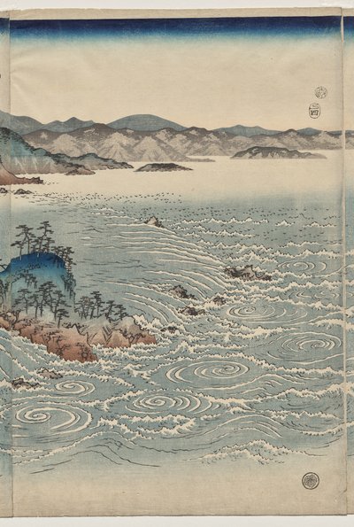 De draaikolken van Awa door Utagawa Hiroshige