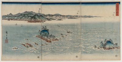 De draaikolken van Awa, 1857 door Utagawa Hiroshige