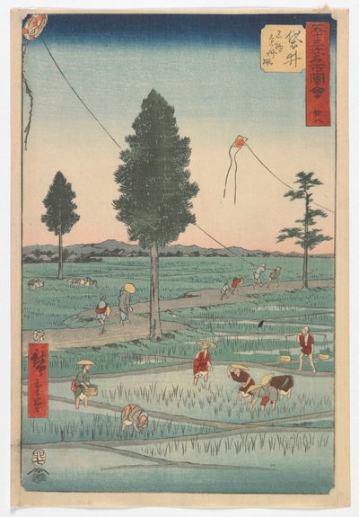 Achtentwintig, Fukuroi, Edo-periode, 1855 door Utagawa Hiroshige