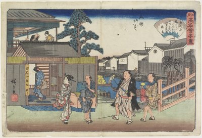 Umegawa bij Yanagibashi in Ryo_goku, ca. 1835-1842 door Utagawa Hiroshige