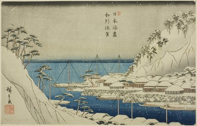 Uraga in de provincie Sagami (Soshu Uraga), uit de serie "Havens van Japan (Nihon minato zukushi)" door Utagawa Hiroshige