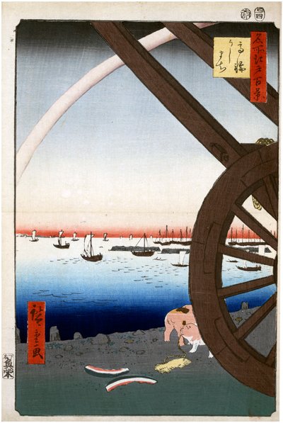 Ushimachi, Takanawa Honderd beroemde uitzichten van Edo, 1856-1858 door Utagawa Hiroshige