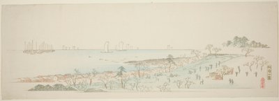 Uitzicht op Goten Hill (Gotenyama no zu), uit de serie "Dertien uitzichten van de omgeving van Edo" door Utagawa Hiroshige