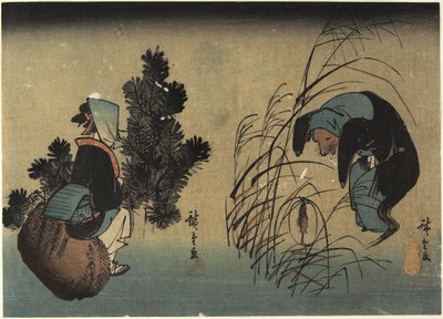 Vrouw en Das door Utagawa Hiroshige