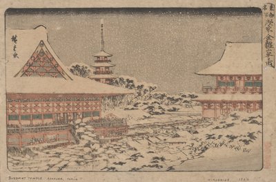 Jaarmarkt aan de Kinryuzan Tempel door Utagawa Hiroshige