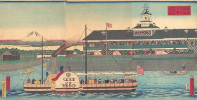 Het Tsukiji Hotel in Tokio door Utagawa Hiroshige III