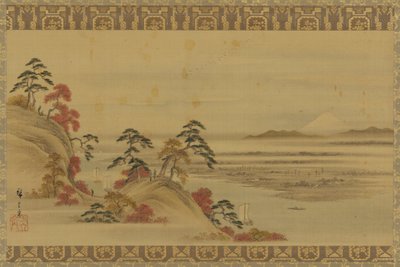 Rivierlandschap: rode bladeren en Mount Fuji, Edo-periode, midden 19e eeuw door Utagawa Hiroshige II