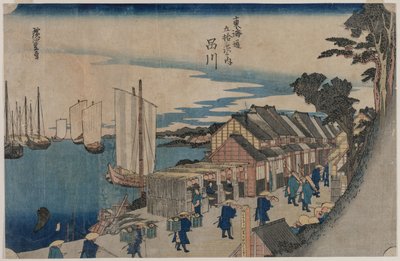 Shinagawa (uit de serie Drieënvijftig stations van de Tokaido) door Utagawa Hiroshige II