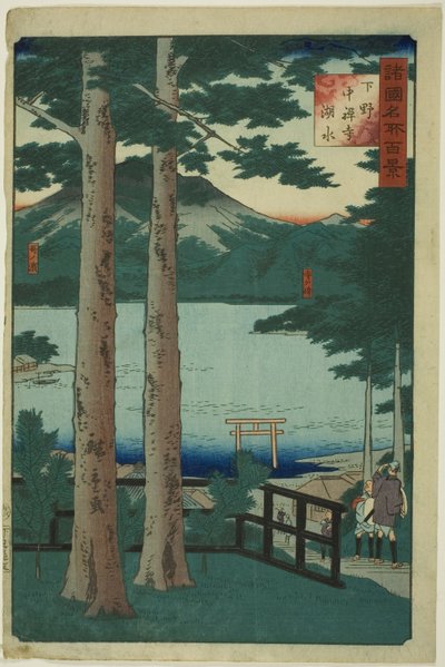 Het Meer bij Chuzenji in de Provincie Shimotsuke (Shimotsuke Chuzenji kosui), uit de serie "Honderd Beroemde Zichten in de Verschillende Provincies (Shokoku meisho hyakkei)" door Utagawa Hiroshige II