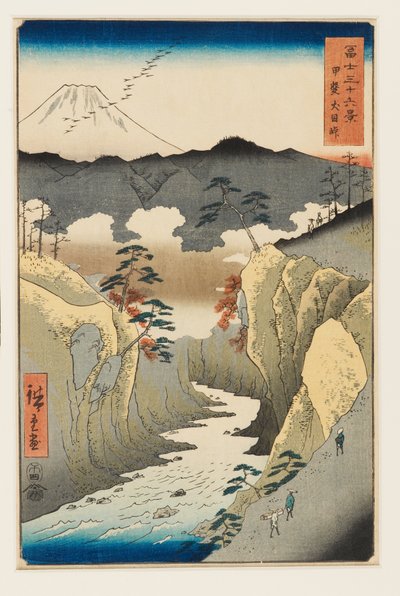 Inume-pas in de provincie Kai door Utagawa II Hiroshige