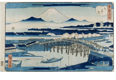 Nihonbashi uit de serie Beroemde Plaatsen van de Oostelijke Hoofdstad door Utagawa II Hiroshige